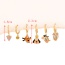 Fashion Color Copper Inlaid Zircon Oil Dripping Cartoon Pendant Earring Set Of 6 Pieces