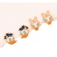 Fashion Color Copper Inlaid Zircon Oil Dripping Cartoon Earrings Set Of 4 Pieces