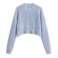 Fashion Blue Distressed Knitted Sweater