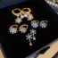 Fashion Earrings - Silver Real Gold Plating (snowflake) Geometric Zirconium Snowflake Earrings