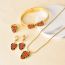 Fashion White Titanium Steel Color Epoxy Snake Head Bracelet Necklace Earrings Ring Set