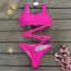 Fashion Rose Pink Solid Color Hollow One-piece Swimsuit