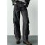 Fashion Grey Cargo Multi-pocket Straight-leg Trousers