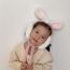 Fashion Milky White Cartoon Bunny Ears Childrens Earmuffs
