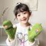 Fashion Yellow Polyester Knitted Half Finger Flip Childrens Gloves