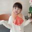 Fashion Oatmeal Color Fur Collar Patchwork Knitted Childrens Fishtail Scarf