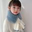 Fashion Oatmeal Color Fur Collar Patchwork Knitted Childrens Fishtail Scarf