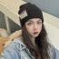 Fashion Apricot Acrylic Knitted Patch Beanie