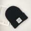 Fashion Black Acrylic Knitted Patch Beanie