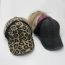 Fashion Brown Leopard Print-ponytail Hat Acrylic Hole Washed Baseball Cap