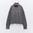 Fashion Grey Turtleneck Knitted Sweater