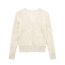 Fashion Off-white Pearl-embellished Textured-knit Cardigan