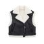 Fashion Black Blended Lapel Vest