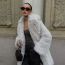 Fashion Off-white Fur Lapel Coat