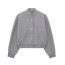 Fashion Grey Solid Color Knitted Stand Collar Buttoned Jacket