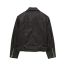 Fashion Black Leather Multi-zip Lapel Jacket