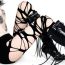 Fashion Black Polyester Ripped Fishnet Stockings
