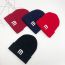 Fashion Lake Blue Letter Embroidered Knitted Beanie