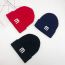 Fashion Lake Blue Letter Embroidered Knitted Beanie