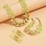 Fashion Green Suit Acrylic Spliced Chain Necklace Bracelet Earrings Set