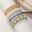 Fashion Gold Rice Pearl Geometric Beaded Bracelet Set