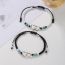 Fashion Silver A Pair Of Rice Beaded Love Bracelets