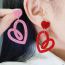 Fashion Plum Color Acrylic Love Earrings