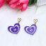 Fashion Purple Acrylic Love Earrings
