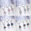 Fashion White Copper Inlaid Zirconium Rotating Drop Necklace Earrings Set