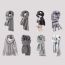 Fashion Gray Relief Rhombus Polyester Checked Knit Fringed Scarf