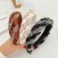 Fashion Brown Two-color Braided Headband Two-color Braided Knitted Wide-brimmed Headband