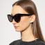 Fashion Solid White Gray Flakes Cat Eye Large Frame Sunglasses