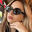 Fashion Solid White Yellow Blue Star Studded Oval Sunglasses
