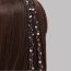 Fashion Silver Pearl And Rhinestone Braided Hair Chain