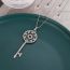 Fashion Silver Alloy Diamond Key Necklace For Men