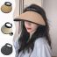 Fashion Black Straw Hollow Top Large Brim Sun Hat