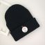 Fashion Navy Blue Smiley Face Patch Knitted Beanie