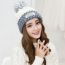 Fashion White Colorblock Knitted Patch Beanie
