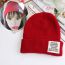 Fashion Red Acrylic Knitted Label Beanie