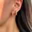 Fashion Gold Titanium Steel Diamond Round Earrings