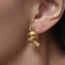 Fashion Gold Titanium Steel Knotted Earrings
