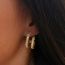 Fashion Gold Titanium Steel Diamond Geometric Earrings