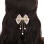 Fashion Bow Tie Style Alloy Diamond Bow Pearl Tassel Hair Clip
