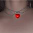 Fashion Black Alloy Love Double Layer Necklace
