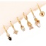 Fashion Gold Copper Inlaid Zirconium Princess Love Pendant Earring Set Of 6 Pieces