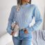 Fashion Grey Polyester Knitted Long-sleeved Midriff-baring Sweater