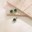 Fashion Emerald Main Stone Copper Set Round Zirconium Earrings And Necklace Set