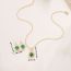 Fashion Emerald Main Stone Copper And Diamond Oval Earrings And Necklace Set