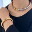 Fashion 16mm Gold Collar Titanium Steel Diamond Geometric Bracelet