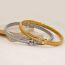 Fashion 16mm Gold Necklace Titanium Steel Diamond Geometric Bracelet